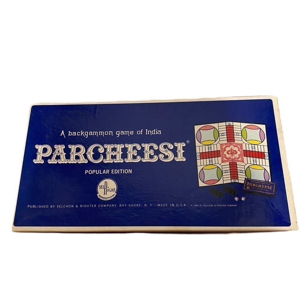 Vintage Parcheesi A Backgammon Game of India 1967 Board Game